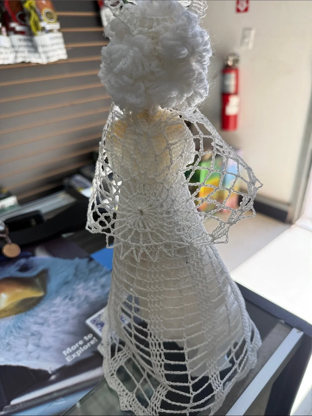 Handcrafted Cream Crochet Angel Figurine - Delicate Home Accent vintage tree top